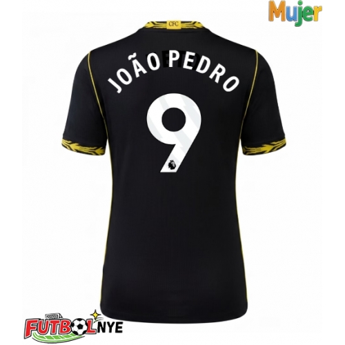 Camiseta Chelsea Joao Pedro #9 Visitante Equipación para mujer 2026-27 manga corta
